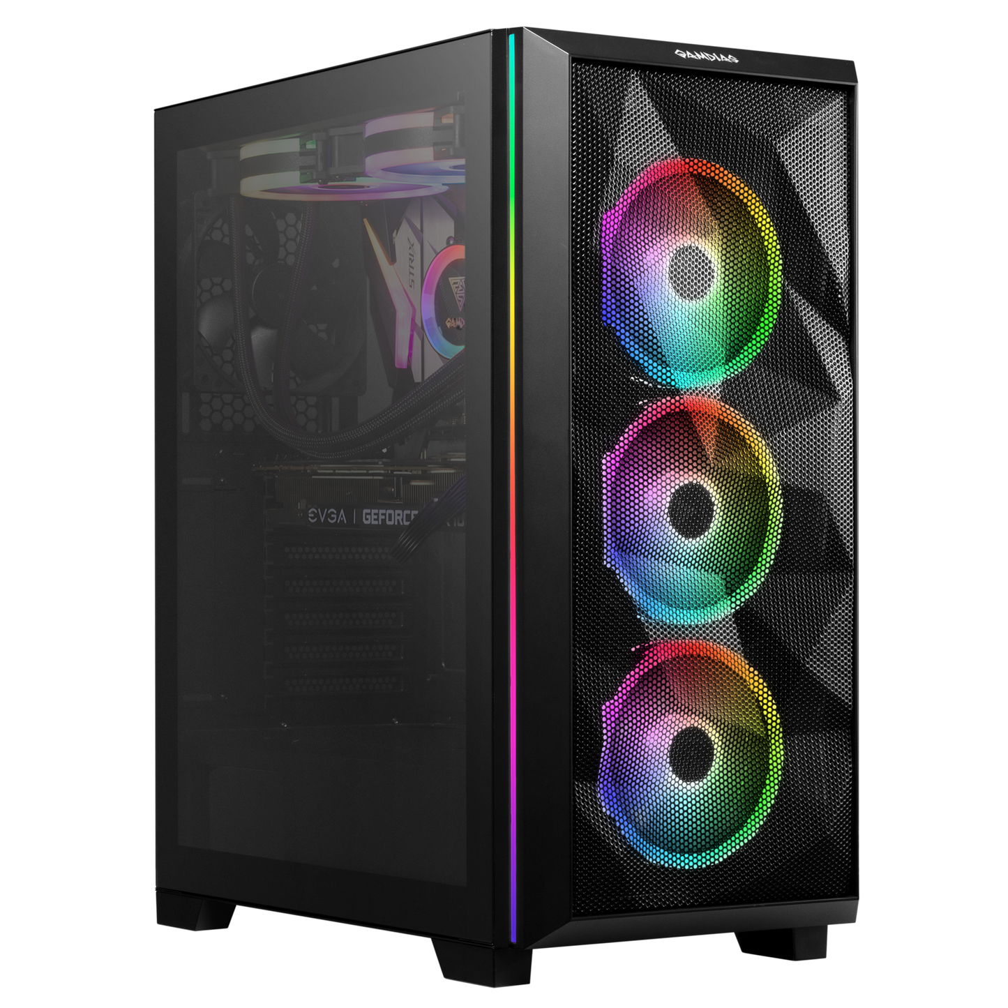 GABINETE GAMDIAS ATHENA M2 ELITE FRENTE MALLA CRIST TEMP 3VENT RGB 1VENT ATX