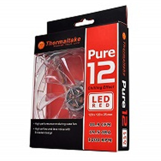 VENTILADOR THERMALTAKE PURE 12 LED ROJO 120MM CL-F019-PL12RE-A