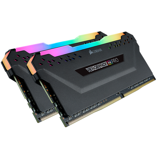 MEMORIA RAM CORSAIR 16GB DDR4 (2x8GB) 3200MHZ VENGEANCE RGB PRO NEGRO LED CMW16GX4M2C3200C14