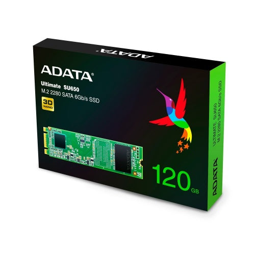 UNIDAD DE ESTADO SOLIDO SSD ADATA SU650NS38 120GB M.2 2280 SATA3 3DNAND ASU650NS38-120GT-C