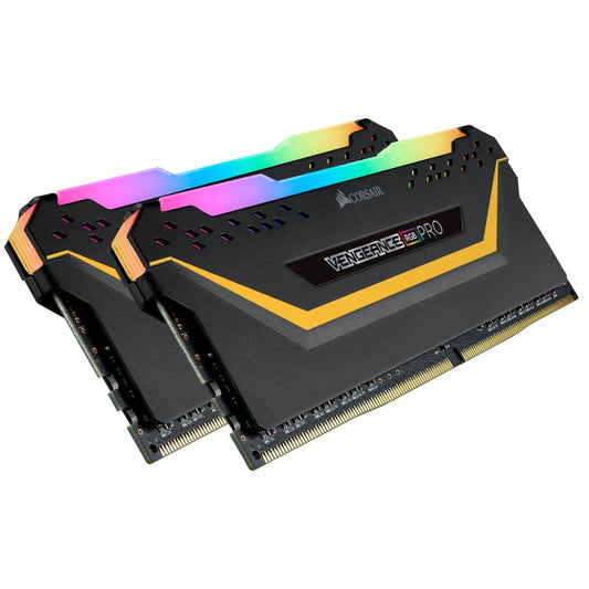 MEMORIA RAM CORSAIR 16GB DDR4 3200MHZ (2x8GB) VENGEANCE RGB PRO NEGRO LED CMW16GX4M2C3200C16-TUF