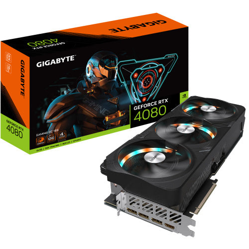 TARJETA DE VIDEO GIGABYTE (GV-N4080GAMING-16GD) RTX 4080,256BIT, 512 M*32 GDDR6X,HDMI,ATX