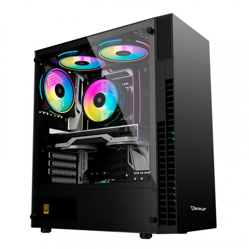 GABINETE OCELOT NEGRO CRISTAL TEMPLADO ATX OG-C E4