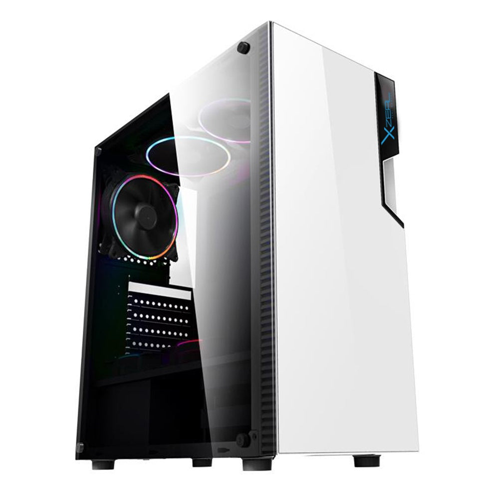 GABINETE XZEAL XZ130 BLANCO 1VENT 120MM ATX XZCGB06W