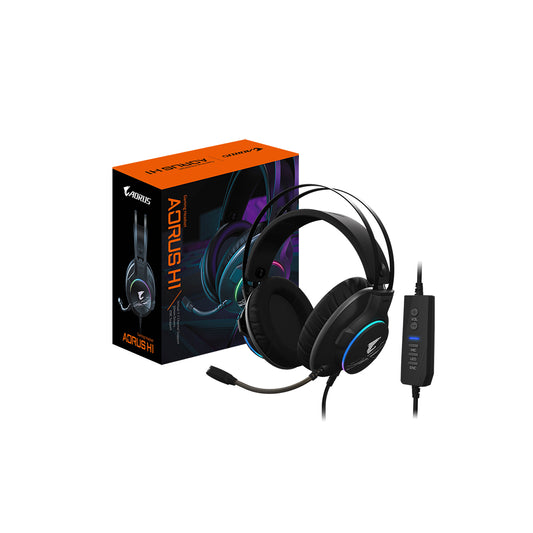 AURICULARES GIGABYTE GP-AORUS H1 7.1CH VIRTUAL USB2.0 RGB NEGRO