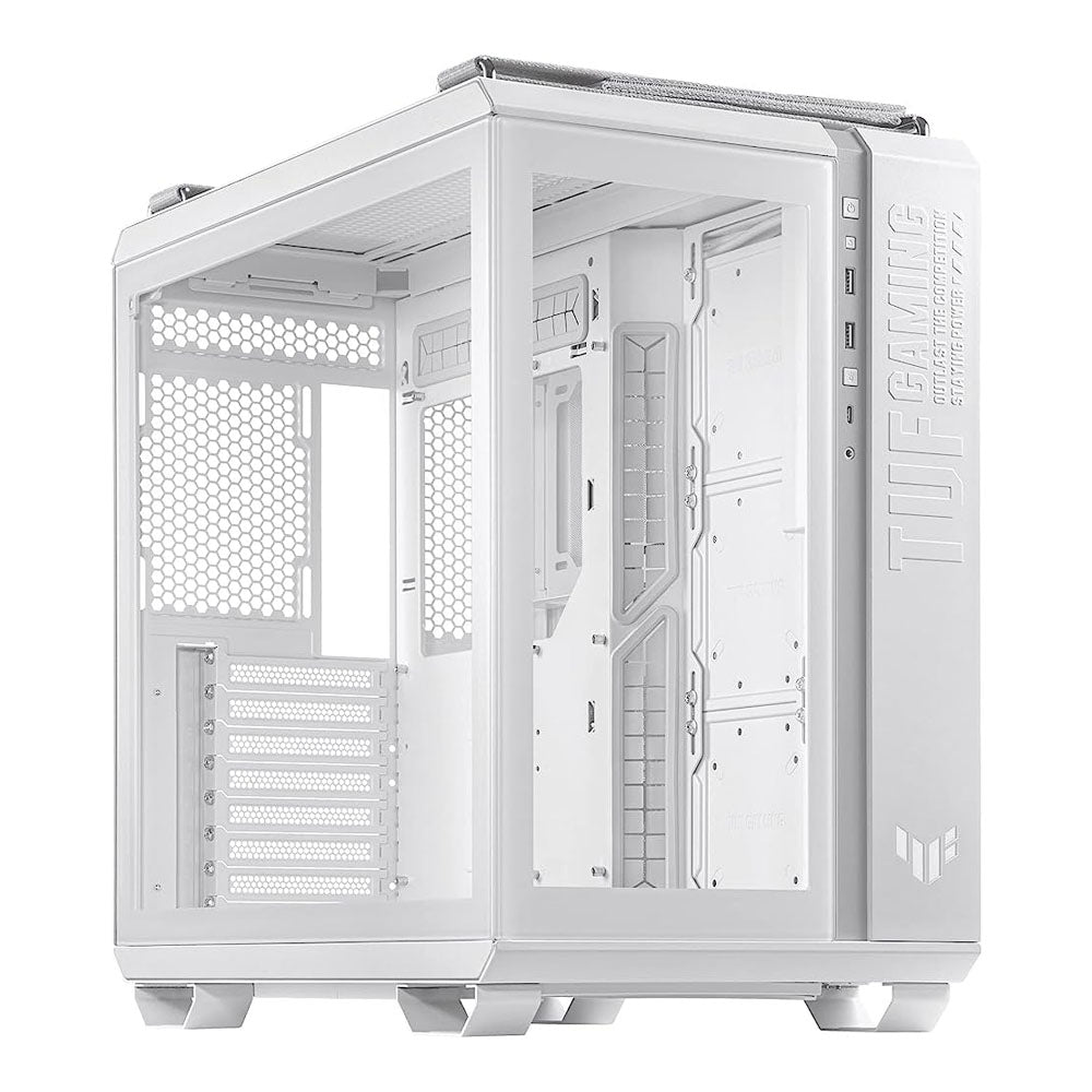 GABINETE ASUS (GT502/WHT/TG//) BLANCO MEDIA TORRE,SIN VENT,VIDRIO TEMPLADO FRONTAL Y LATERAL