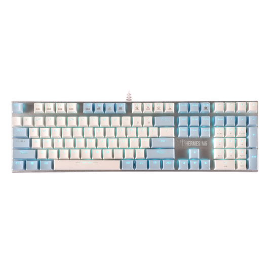 TECLADO MECANICO GAMDIAS HERMES M5 BLUE SWITCH BLANCO-AZUL