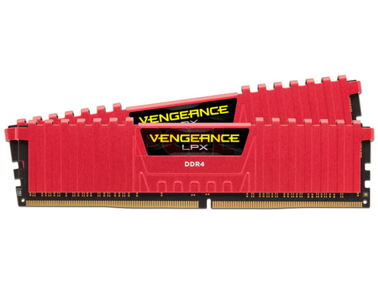 MEMORIA RAM CORSAIR VENGANCE LPX 16GB KIT 2X8GB DDR4 2666MHZ ROJO CMK16GX4M2A2666C16R