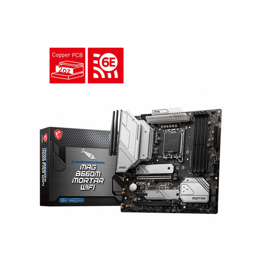 TARJETA MADRE MSI MAG B660M MORTAR WIFI 1700 4xDDR5 CROSSFIRE MATX