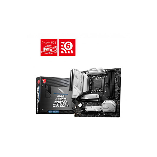 TARJETA MADRE MSI MAG B660M MORTAR WIFI DDR4 1700 4xDDR4 CROSSFIRE MATX