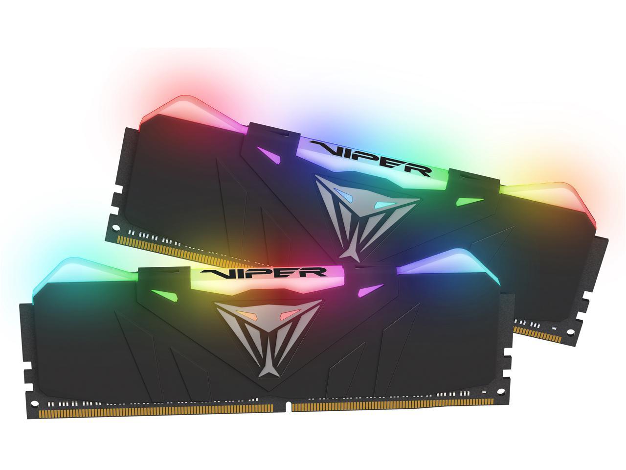 MEMORIA RAM PATRIOT VIPER RGB 16GB DDR4 4133MHZ (2X8GB) BLACK HEATSINK CL19 PVR416G413C9K