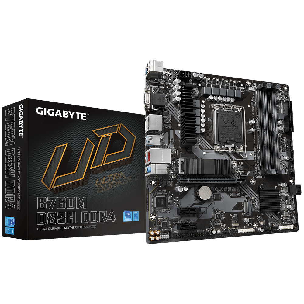 TARJETA MADRE GIGABYTE B760M DS3H DDR4 1700 4xDDR4 DP HDMI MATX