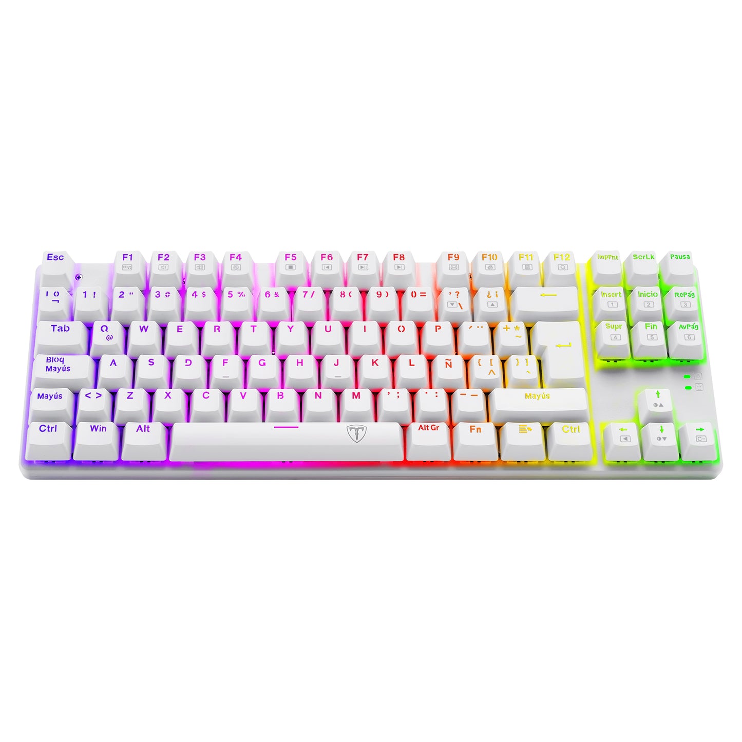 TECLADO MECANICO T-DAGGER BORA RGB BLANCO SWITCH ROJO T-TGK315-RS