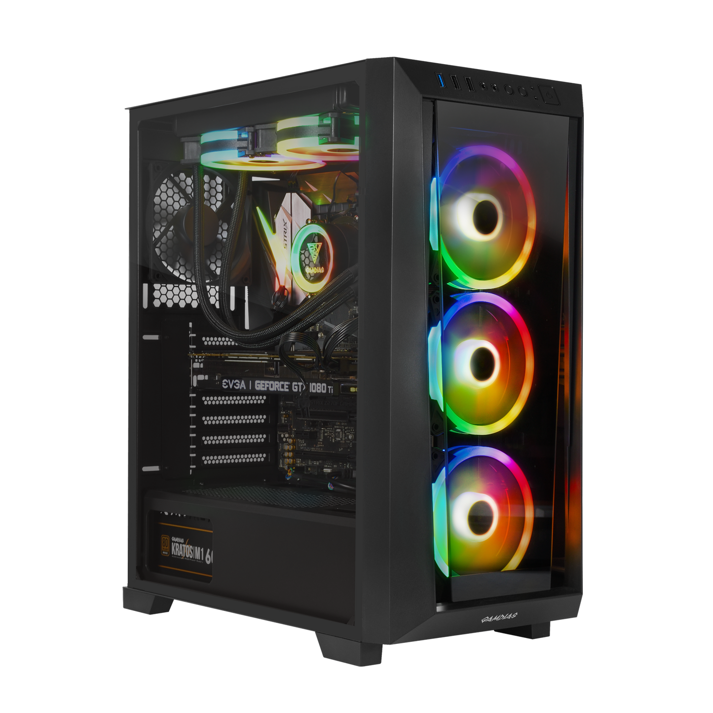 GABINETE GAMDIAS TALOS M1 ELITE CRISTAL TEMP 3VENT RGB 1VENT