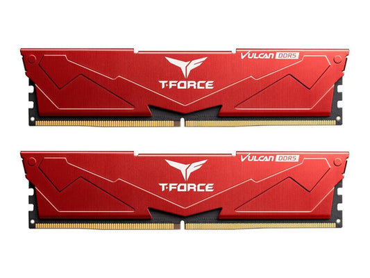 MEMORIA RAM TEAMGROUP T FORCE VULCAN 32GB 16GBX2 DDR5 5200MHZ ROJO FLRD532G5200HC40CDC01