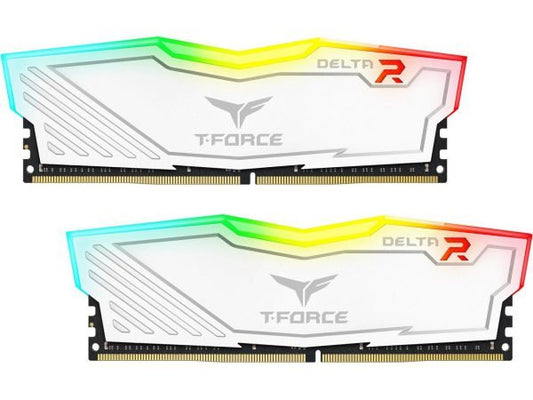 MEMORIA RAM TEAMGROUP T FORCE DELTA RGB 16GB 8GBx2 DDR4 3600MHZ BLANCO TF4D41