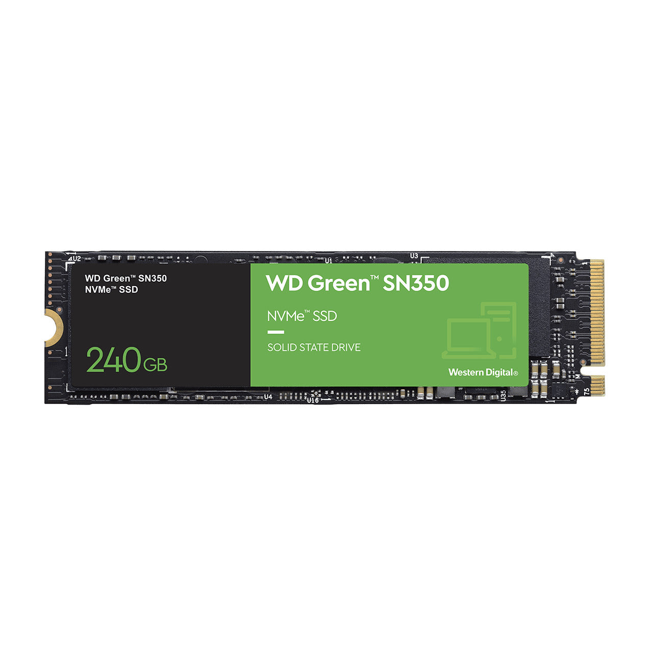 UNIDAD DE ESTADO SOLIDO SSD WD GREEN SN350 NVME M.2 240GB PCIE GEN3 WDS240G2G0C