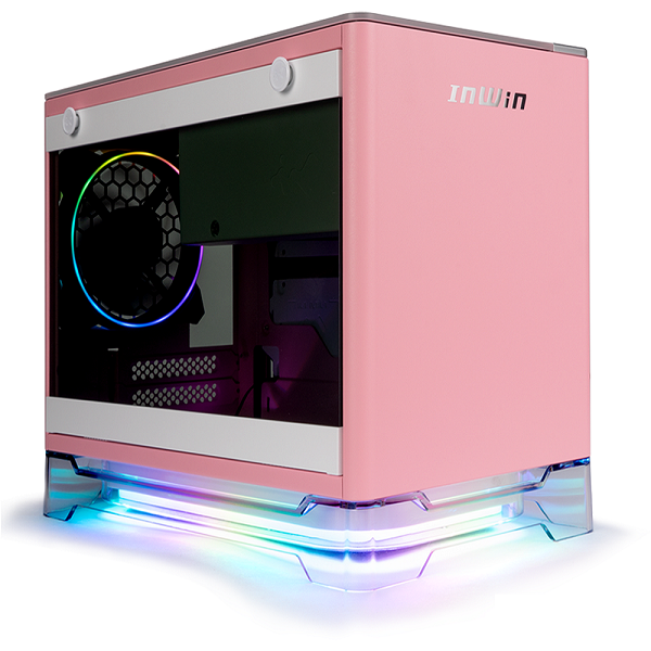 GABINETE IN WIN A1 PLUS ROSA MINI ITX INCLUYE FUENTE PODER DE 650W 80+ GOLD IW-A1PLUS-PINK