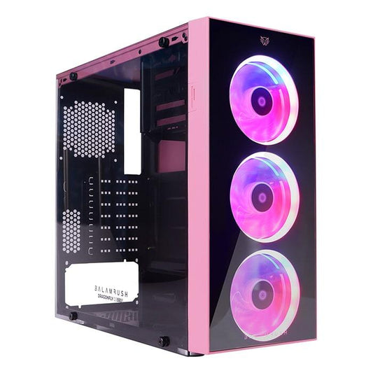 GABINETE BALAM RUSH DRAGONFLY GM320 ATX 3VENT RGB ROSA BR-932806