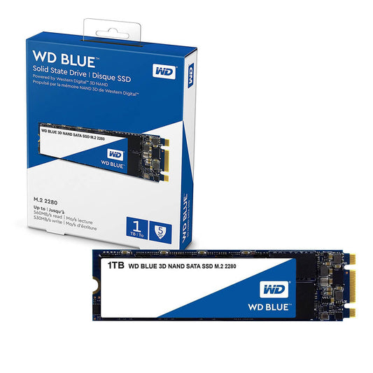 UNIDAD DE ESTADO SOLIDO SSD WD BLUE M.2 2280 1TB SATA 3DNAND 6GB/S 7MM WDS100T2B0B