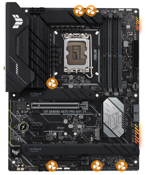 TARJETA MADRE ASUS TUF GAMING H670-PRO WIFI D4 1700 4xDDR4 ARGB ATX