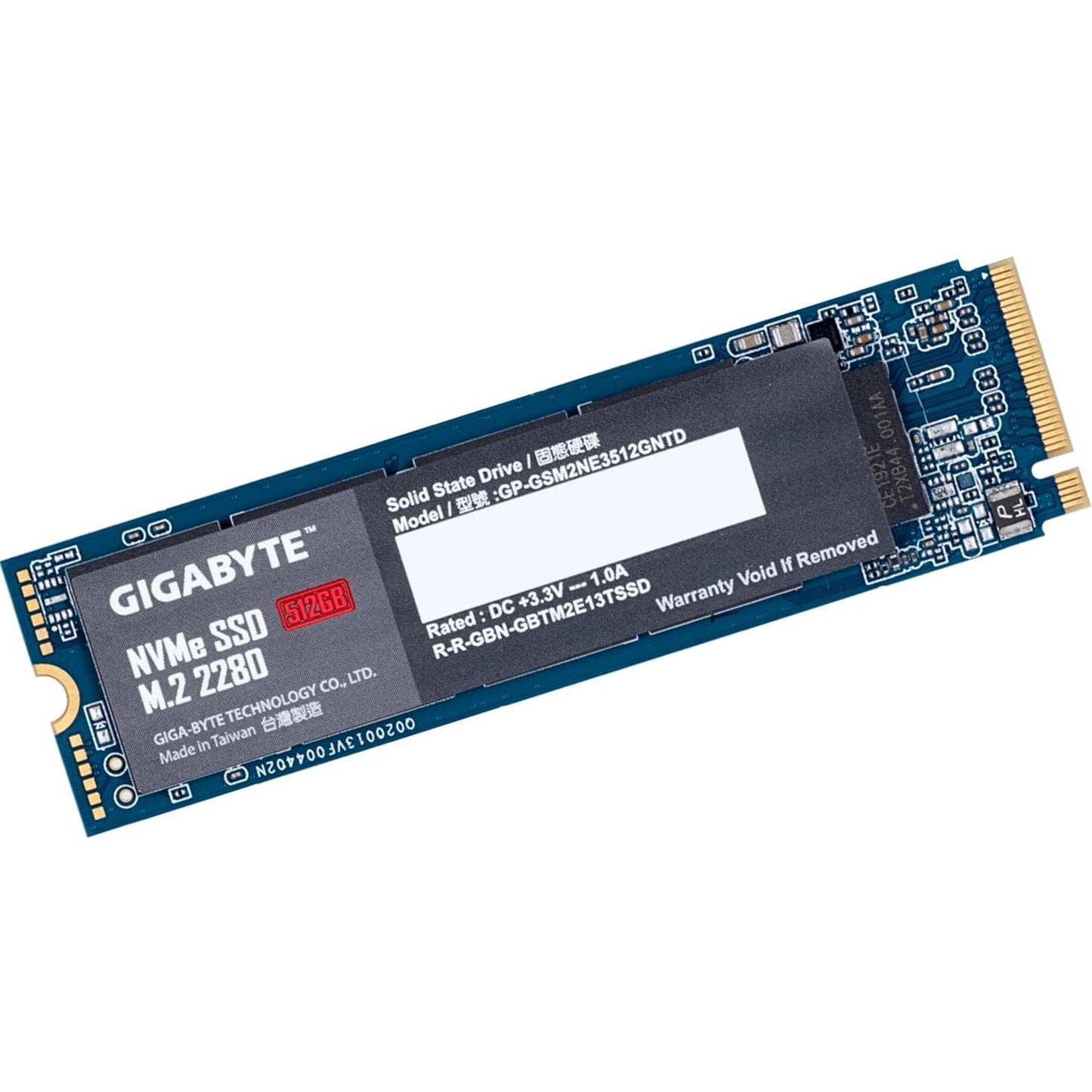 UNIDAD DE ESTADO SOLIDO SSD GIGABYTE 512GB M.2 2280 NAND FLASH NVME 1.3 PCIE GP-GSM2NE3512GNTD
