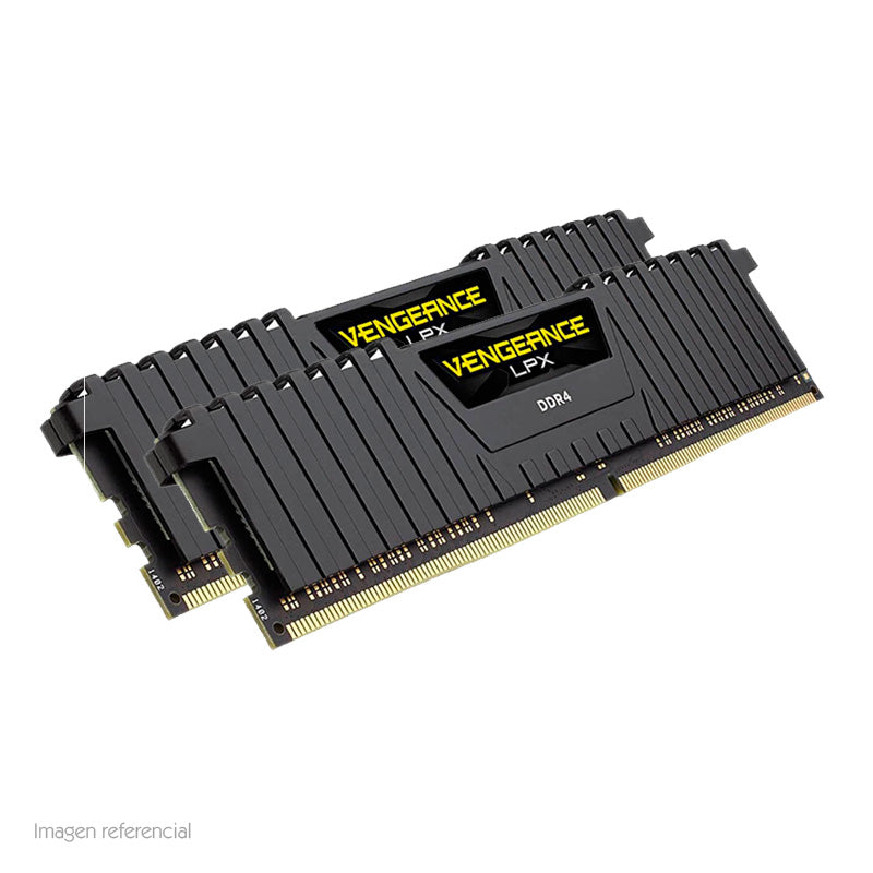MEMORIA RAM CORSAIR 16GB DDR4 2666MHZ (2X8GB) VENGEANCE LPX NEGRO CMK16GX4M2A2666C16
