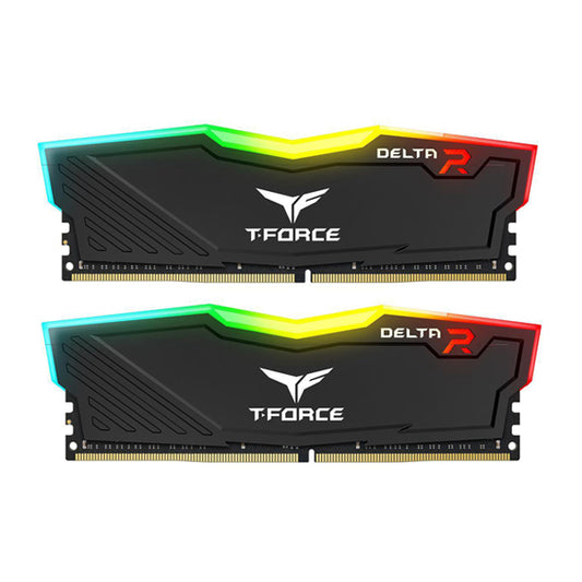 MEMORIA RAM TEAMGROUP T FORCE DELTA 16GB (2X8GB) RGB DDR4 3600MHZ NEGRA TF3D416G3600HC18JDC01