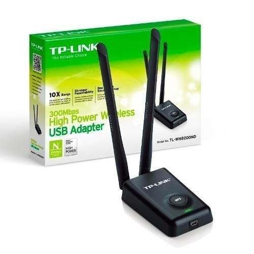 TARJETA DE RED USB TP-LINK 300MBPS 802.11N/G/B 2 ANTENAS DESMONTABLES 5DBI 2W TL-WN8200ND