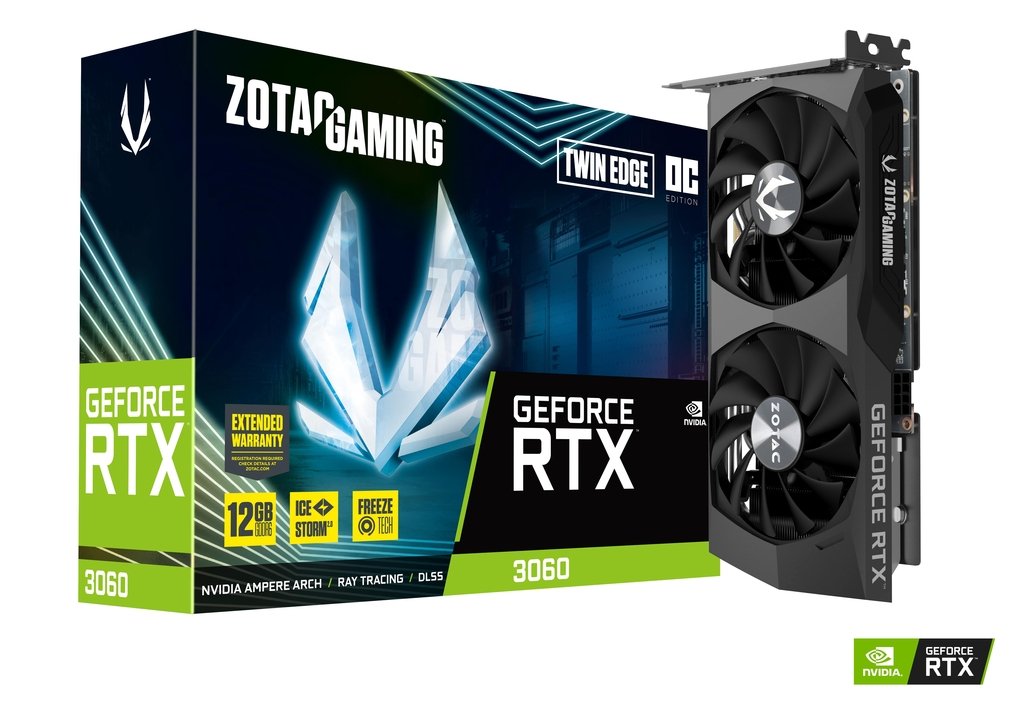 TARJETA DE VIDEO ZOTAC GEFORCE RTX 3060 12GB DDR6 TWIN EDGE OC ZT-A30600H-10M