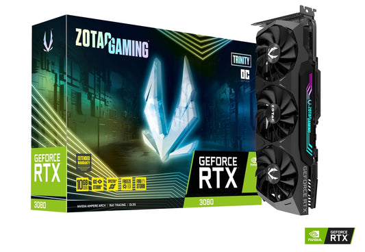TARJETA DE VIDEO ZOTAC GEFORCE RTX 3080 TRINITY GAMING 10GB GDDR6X LHR ZT-A30800J-10PLHR