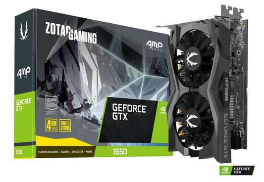 TARJETA DE VIDEO ZOTAC GEFORCE GTX 1650 AMP CORE 4GB DDR6 128 BITS ZT-T16520J-10L