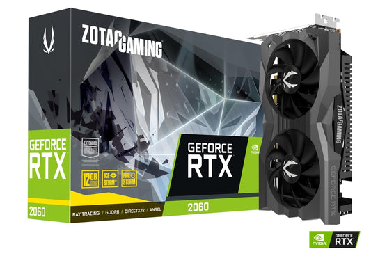 TARJETA DE VIDEO ZOTAC GEFOCE RTX 2060 TWIN FAN 12GB GDDR6 ZT-T20620F-10M